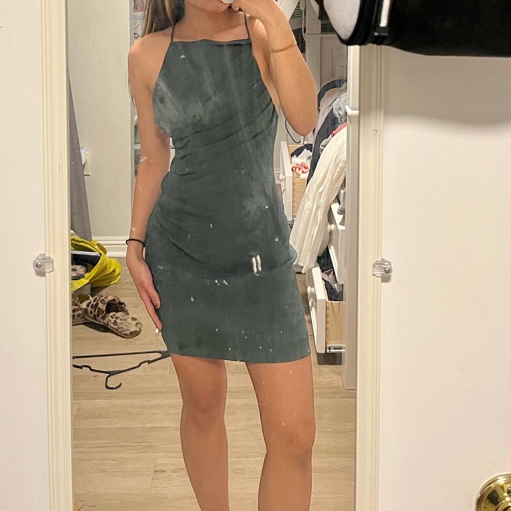 Zara Dark Green Mini Dress | Size XS